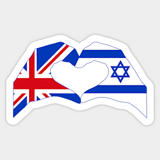 We Heart UK & Israel Patriot Flag Series Sticker